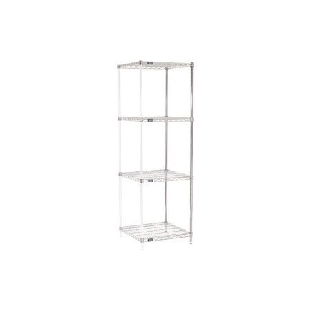 Global Equipment Nexel    Chrome Wire Shelving Add-On - 24"W x 24"D x 74"H A24247C